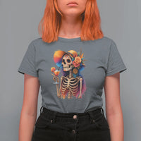Funny Summer Sugar Skull Cocktail Lover T Shirt For Women