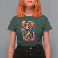 Funny Summer Sugar Skull Cocktail Lover T Shirt For Women