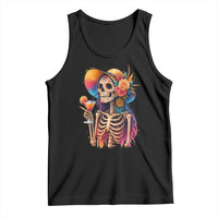 Funny Summer Sugar Skull Cocktail Lover Tank Top