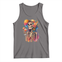 Funny Summer Sugar Skull Cocktail Lover Tank Top