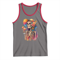 Funny Summer Sugar Skull Cocktail Lover Tank Top