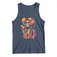 Funny Summer Sugar Skull Cocktail Lover Tank Top