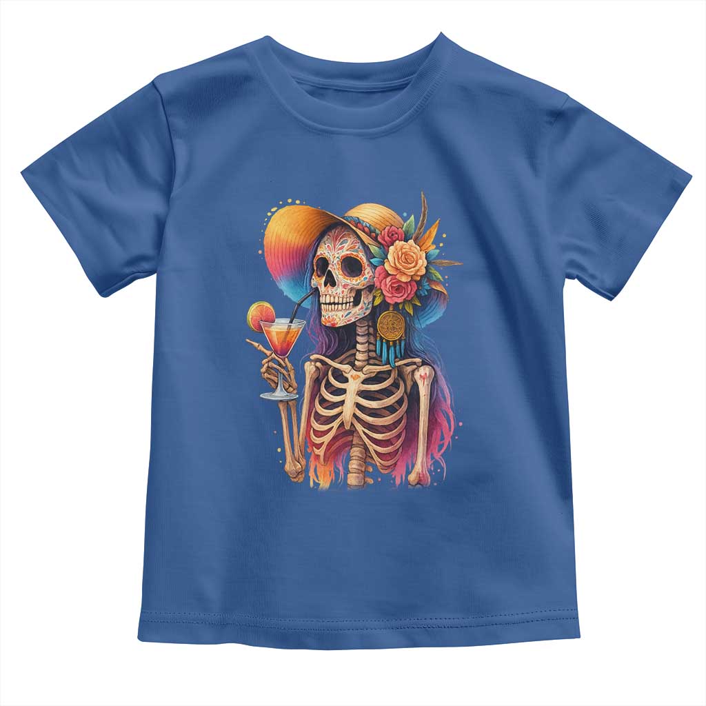 Funny Summer Sugar Skull Cocktail Lover Toddler T Shirt