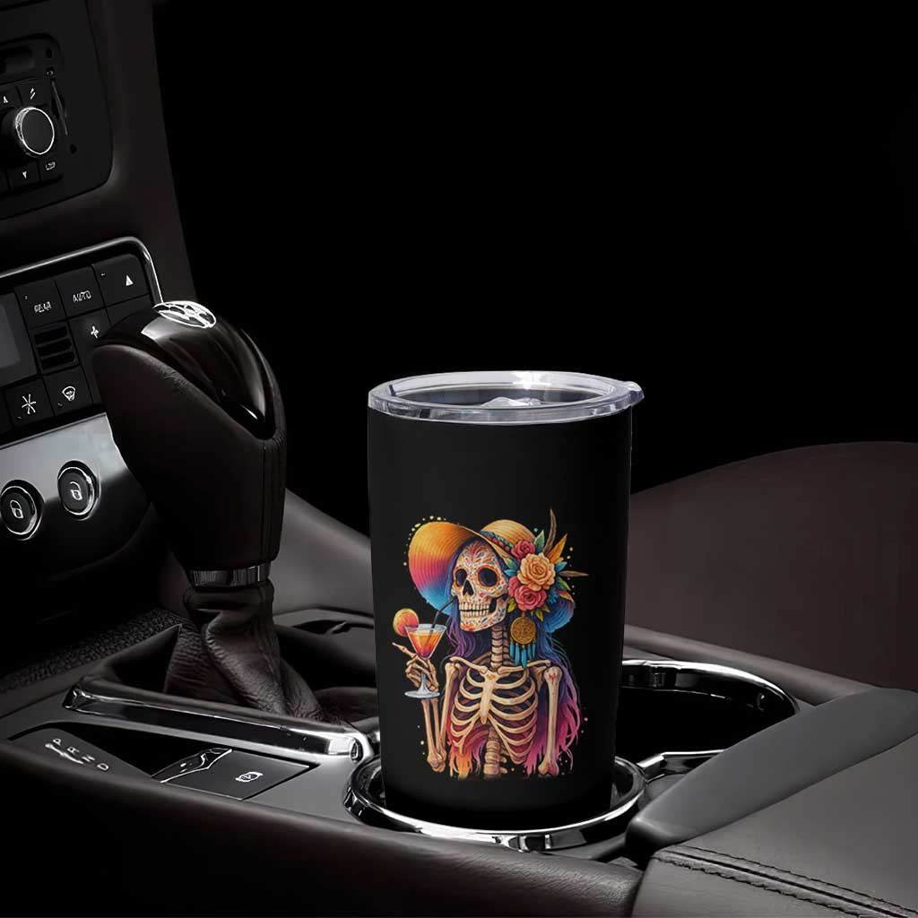 Funny Summer Sugar Skull Cocktail Lover Tumbler Cup