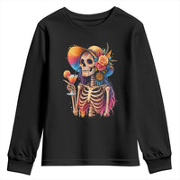 Funny Summer Sugar Skull Cocktail Lover Youth Sweatshirt