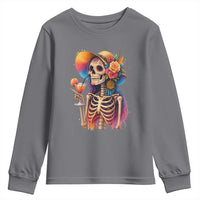 Funny Summer Sugar Skull Cocktail Lover Youth Sweatshirt