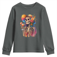 Funny Summer Sugar Skull Cocktail Lover Youth Sweatshirt