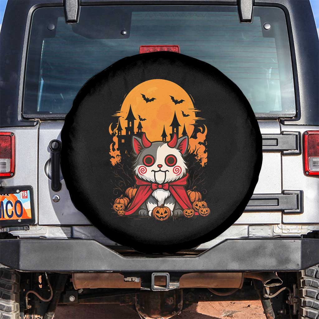 Halloween Cat Spare Tire Cover Horror Vampire Kawaii Chibi Kitten - Wonder Print Shop
