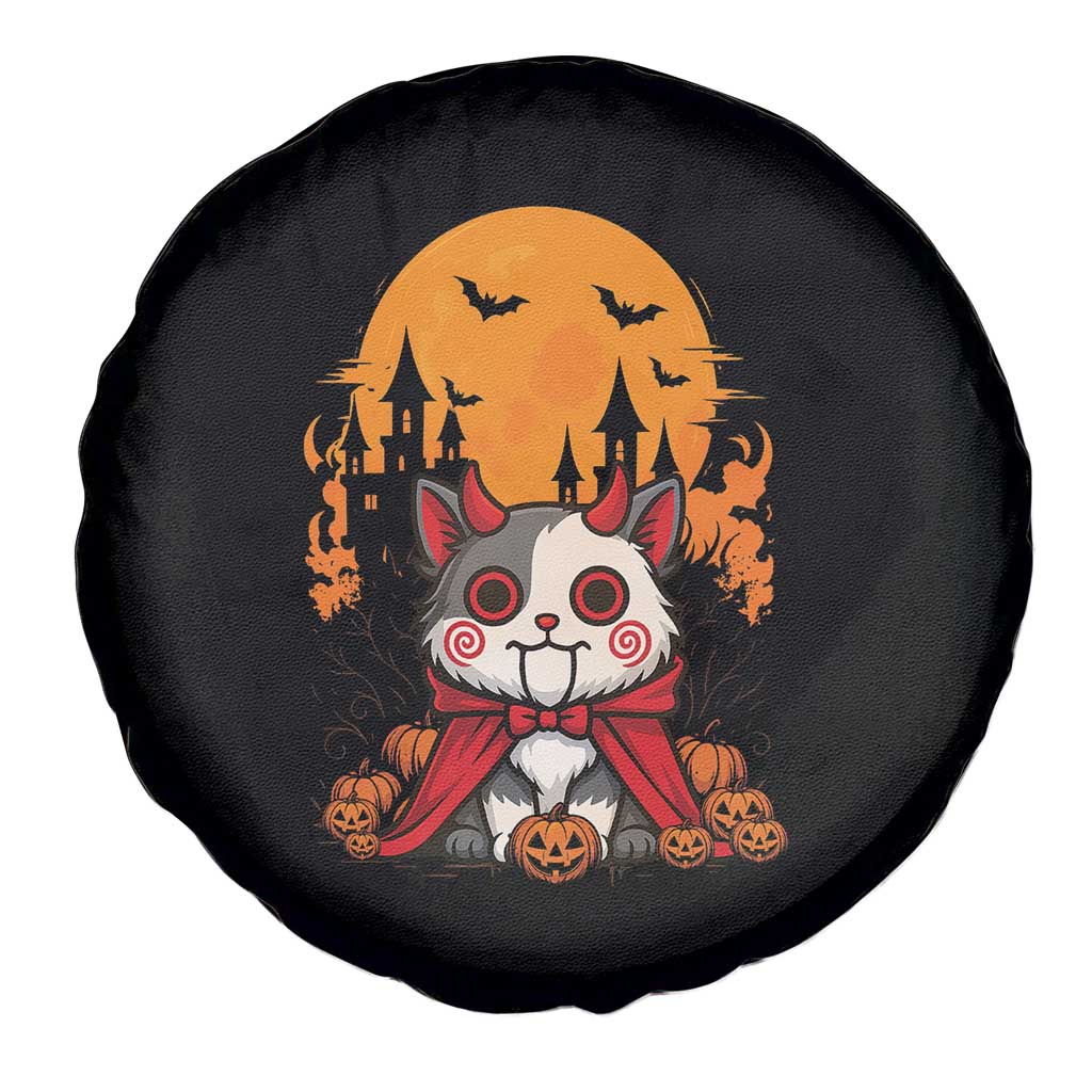 Halloween Cat Spare Tire Cover Horror Vampire Kawaii Chibi Kitten - Wonder Print Shop