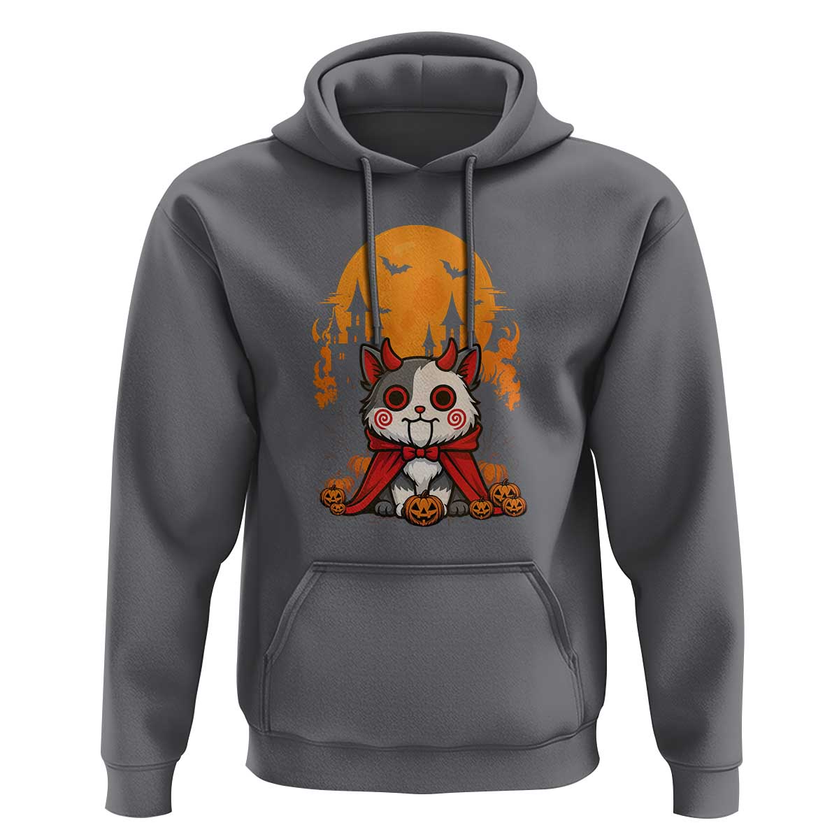 Halloween Cat Hoodie Horror Vampire Kawaii Chibi Kitten - Wonder Print Shop