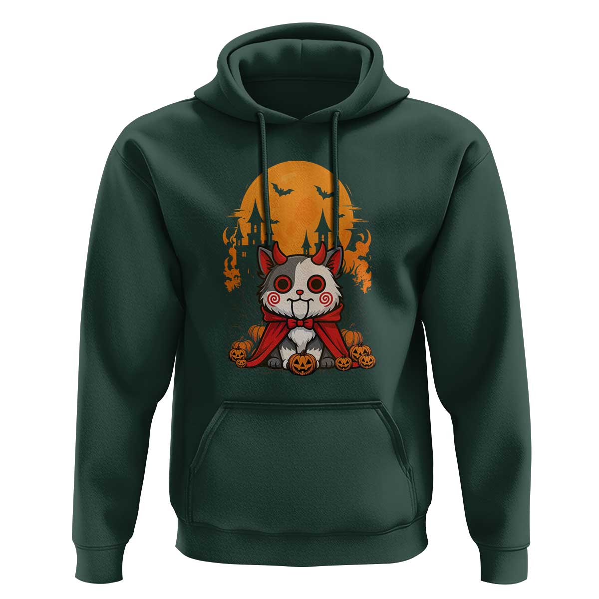 Halloween Cat Hoodie Horror Vampire Kawaii Chibi Kitten - Wonder Print Shop