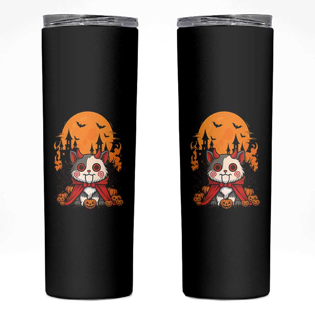 Halloween Cat Skinny Tumbler Horror Vampire Kawaii Chibi Kitten