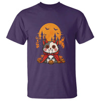 Halloween Cat T Shirt Horror Vampire Kawaii Chibi Kitten - Wonder Print Shop