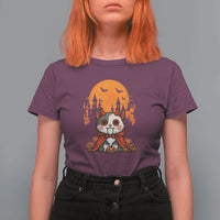 Halloween Cat T Shirt For Women Horror Vampire Kawaii Chibi Kitten - Wonder Print Shop