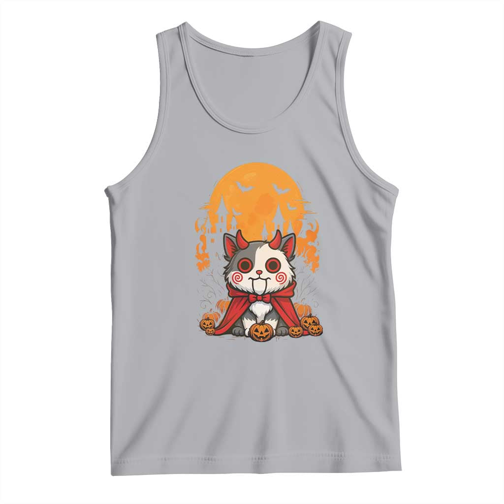 Halloween Cat Tank Top Horror Vampire Kawaii Chibi Kitten - Wonder Print Shop