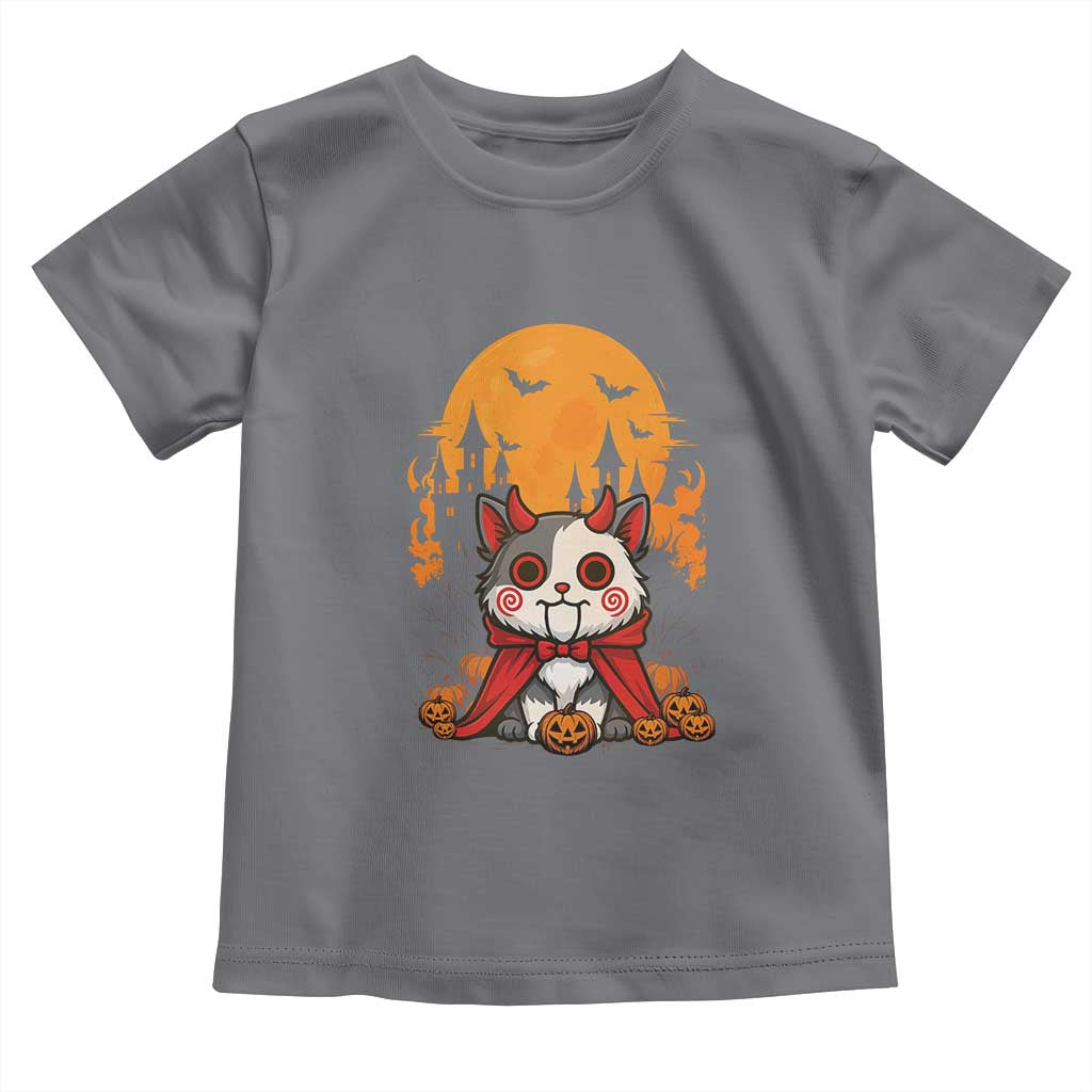 Halloween Cat Toddler T Shirt Horror Vampire Kawaii Chibi Kitten - Wonder Print Shop