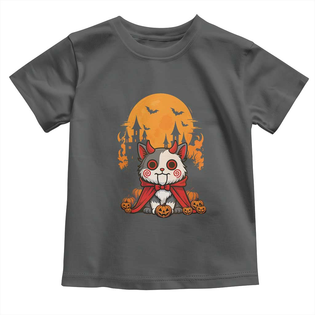 Halloween Cat Toddler T Shirt Horror Vampire Kawaii Chibi Kitten - Wonder Print Shop