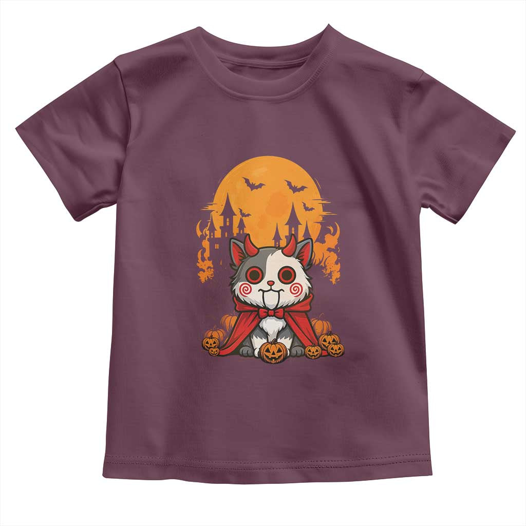 Halloween Cat Toddler T Shirt Horror Vampire Kawaii Chibi Kitten - Wonder Print Shop