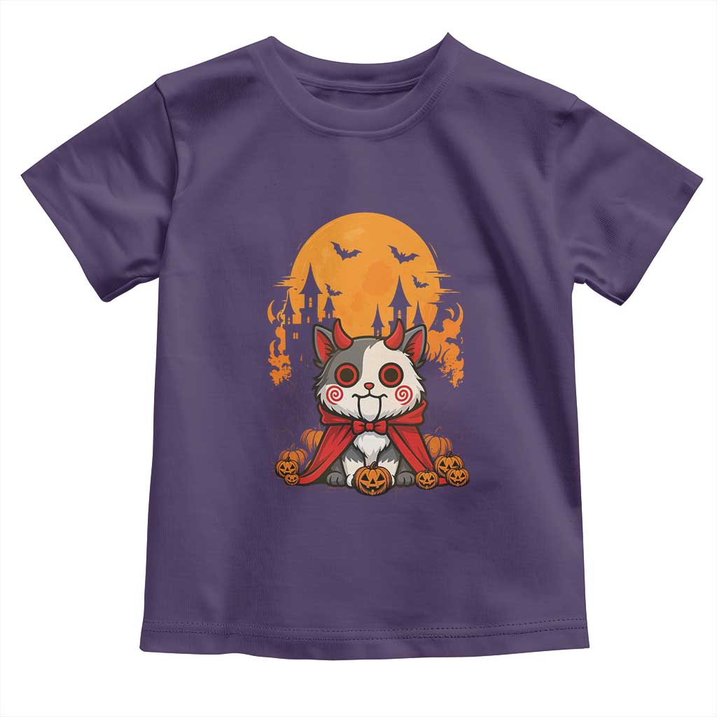 Halloween Cat Toddler T Shirt Horror Vampire Kawaii Chibi Kitten - Wonder Print Shop