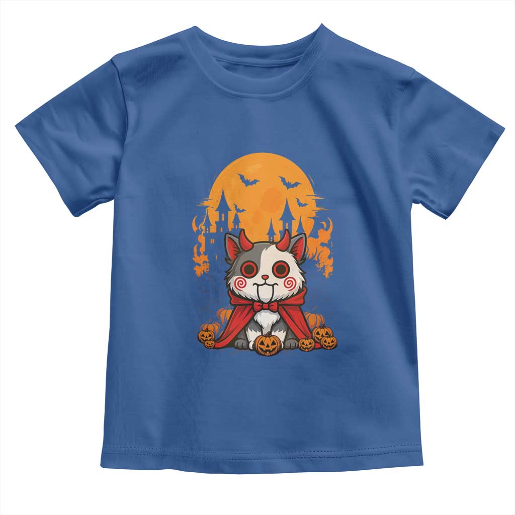 Halloween Cat Toddler T Shirt Horror Vampire Kawaii Chibi Kitten - Wonder Print Shop