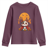 Halloween Cat Youth Sweatshirt Horror Vampire Kawaii Chibi Kitten - Wonder Print Shop