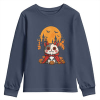 Halloween Cat Youth Sweatshirt Horror Vampire Kawaii Chibi Kitten - Wonder Print Shop