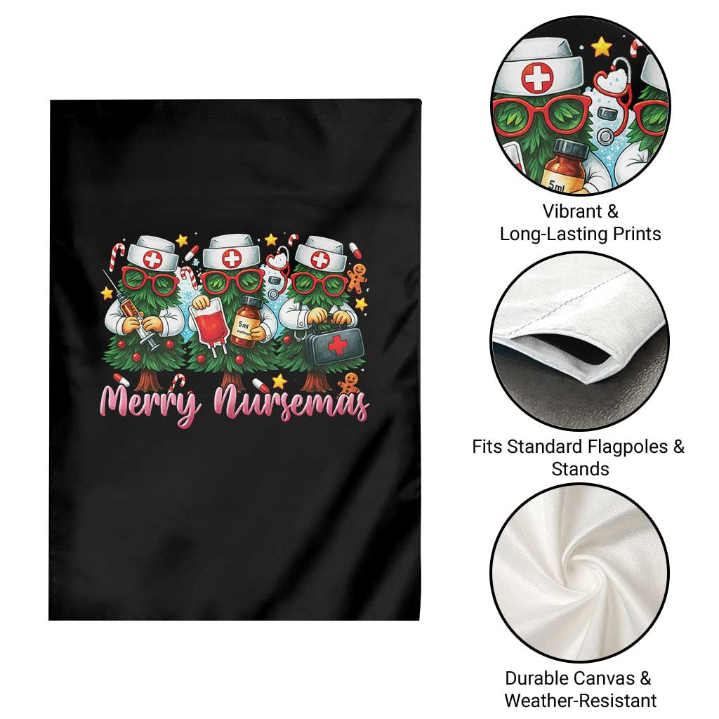Christmas Nurse Garden Flag Funny Merry Nursemas Pine Tree - Wonder Print Shop