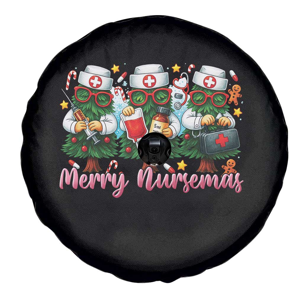 Christmas Nurse Spare Tire Cover Funny Merry Nursemas Pine Tree - Wonder Print Shop
