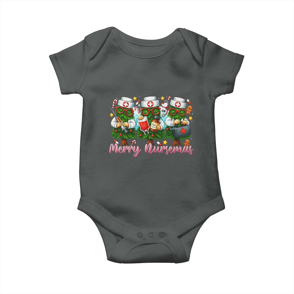 Christmas Nurse Baby Onesie Funny Merry Nursemas Pine Tree - Wonder Print Shop