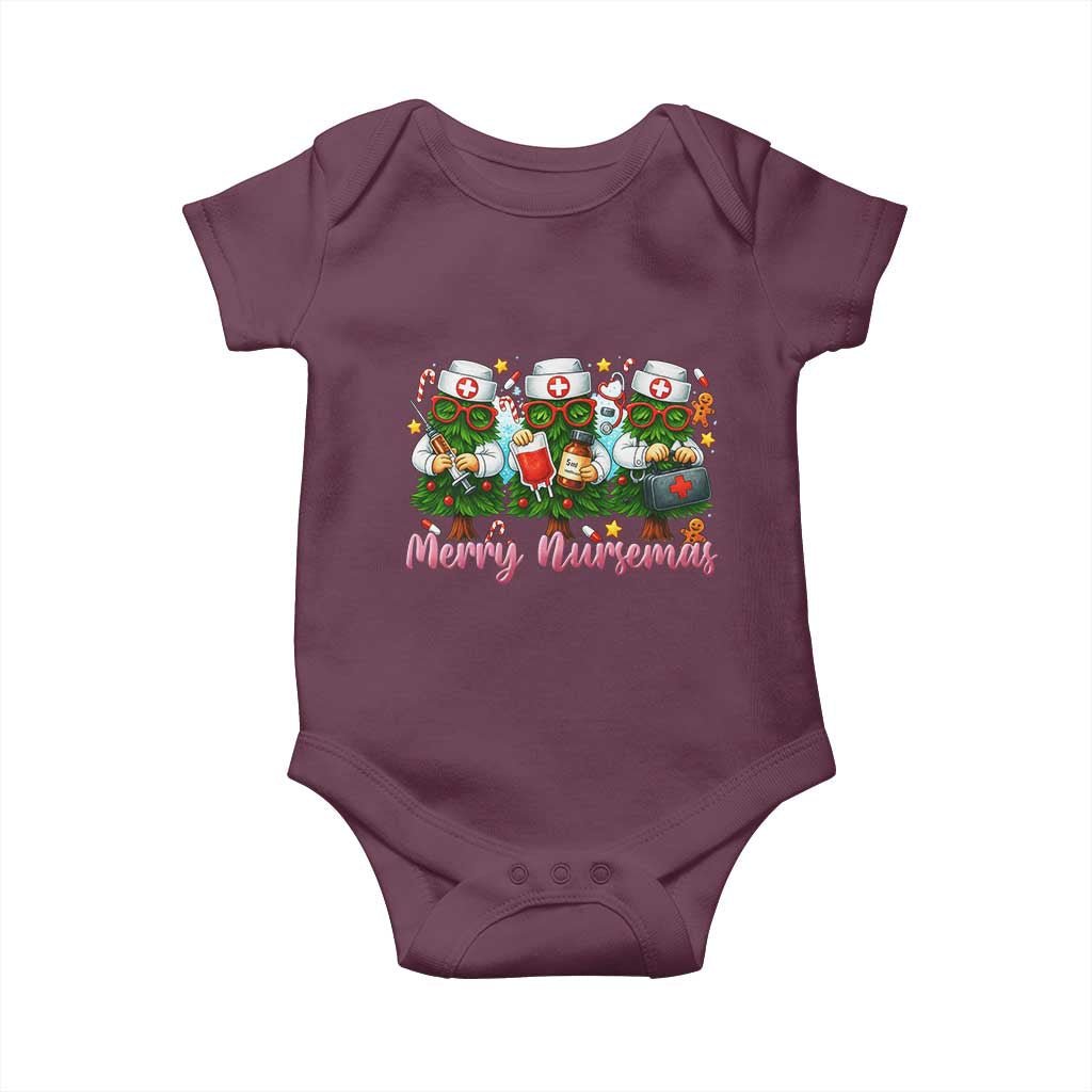 Christmas Nurse Baby Onesie Funny Merry Nursemas Pine Tree - Wonder Print Shop
