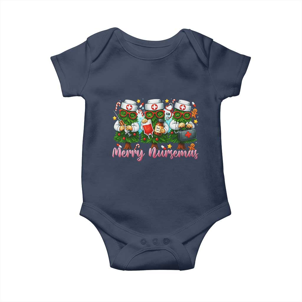 Christmas Nurse Baby Onesie Funny Merry Nursemas Pine Tree - Wonder Print Shop
