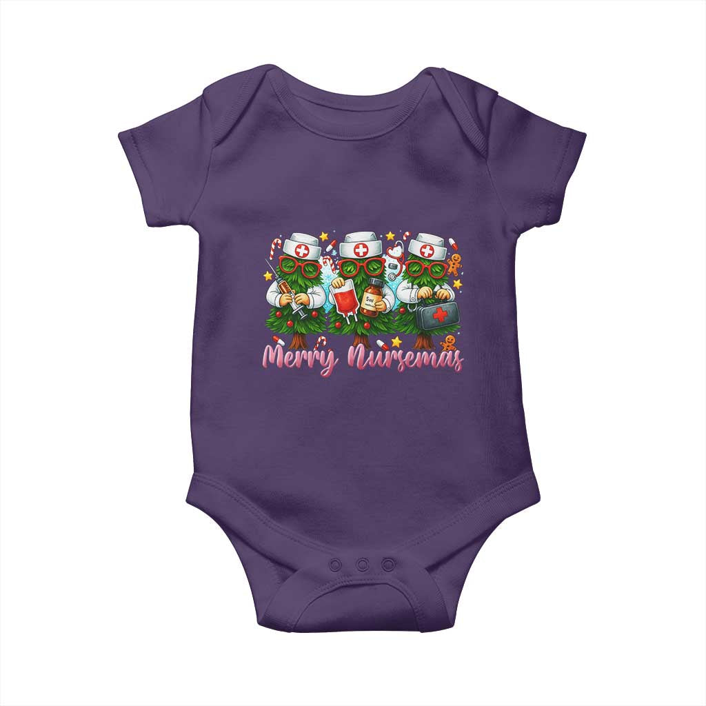 Christmas Nurse Baby Onesie Funny Merry Nursemas Pine Tree - Wonder Print Shop