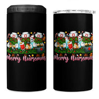 Christmas Nurse 4 in 1 Can Cooler Tumbler Funny Merry Nursemas Pine Tree