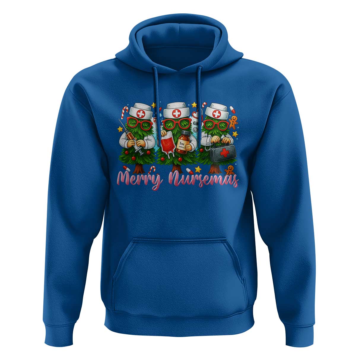 Christmas Nurse Hoodie Funny Merry Nursemas Pine Tree - Wonder Print Shop