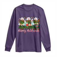 Christmas Nurse Long Sleeve Shirt Funny Merry Nursemas Pine Tree - Wonder Print Shop