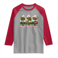 Christmas Nurse Raglan Shirt Funny Merry Nursemas Pine Tree - Wonder Print Shop