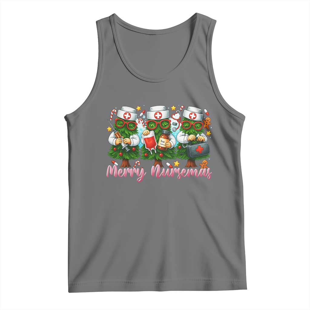 Christmas Nurse Tank Top Funny Merry Nursemas Pine Tree - Wonder Print Shop