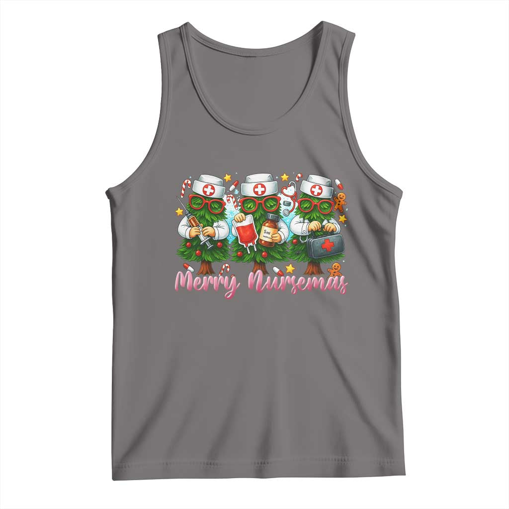 Christmas Nurse Tank Top Funny Merry Nursemas Pine Tree - Wonder Print Shop