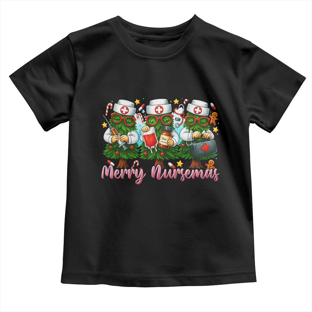 Christmas Nurse Toddler T Shirt Funny Merry Nursemas Pine Tree - Wonder Print Shop