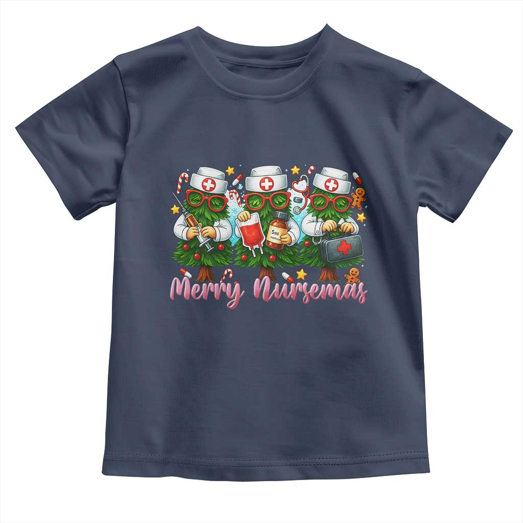 Christmas Nurse Toddler T Shirt Funny Merry Nursemas Pine Tree - Wonder Print Shop