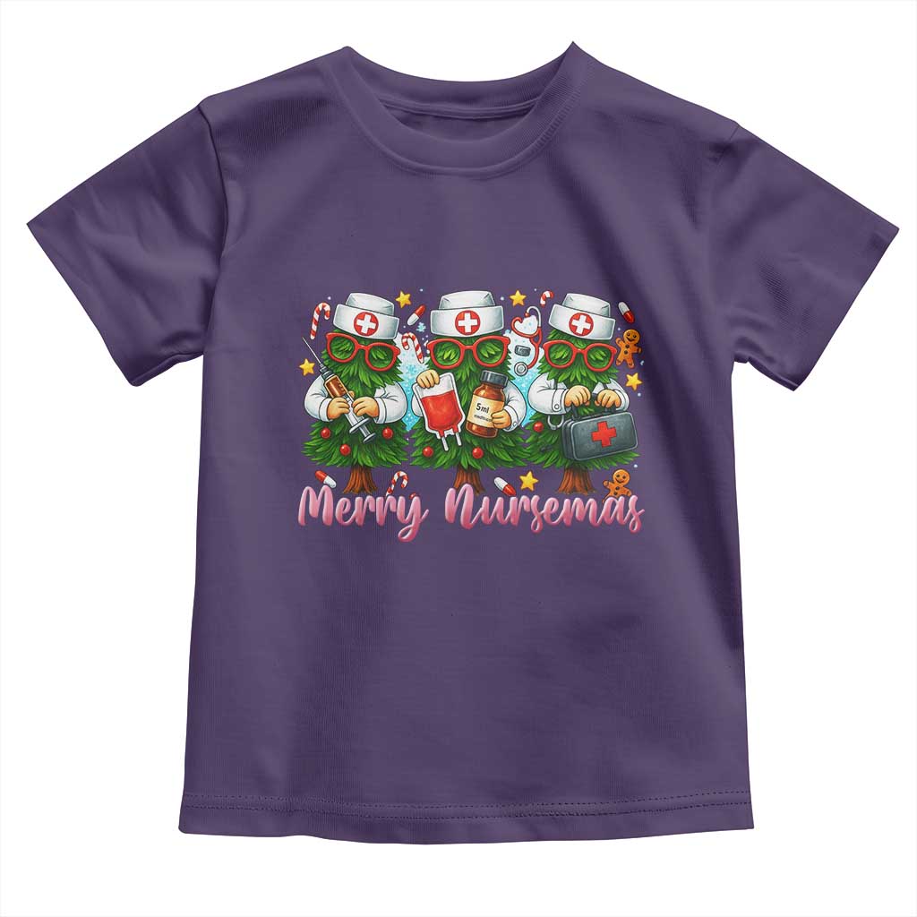 Christmas Nurse Toddler T Shirt Funny Merry Nursemas Pine Tree - Wonder Print Shop