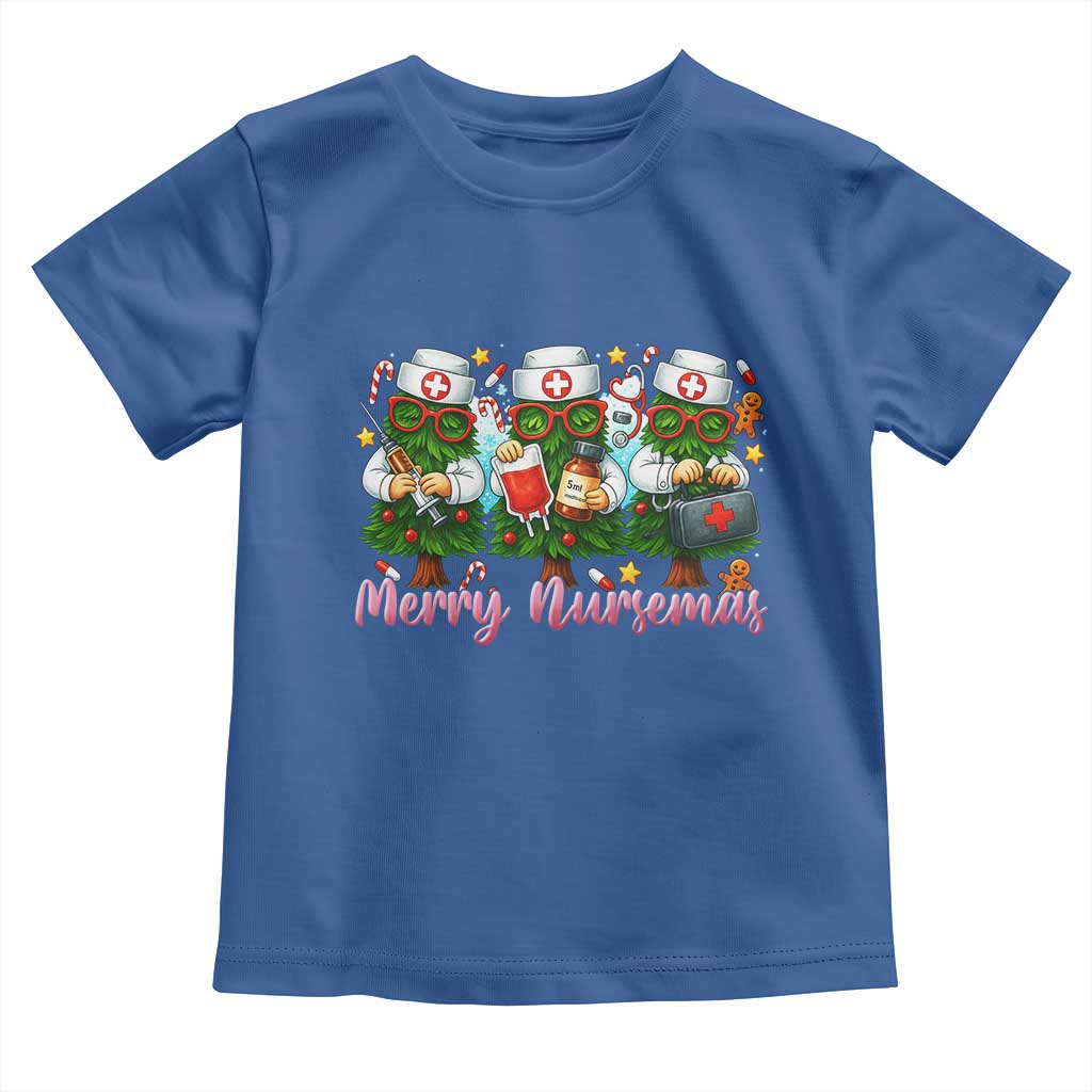 Christmas Nurse Toddler T Shirt Funny Merry Nursemas Pine Tree - Wonder Print Shop