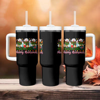 Christmas Nurse Tumbler With Handle Funny Merry Nursemas Pine Tree