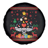 Funny Christmas Healthcare Worker Spare Tire Cover Nurses And Doctors Pine Tree - Wonder Print Shop