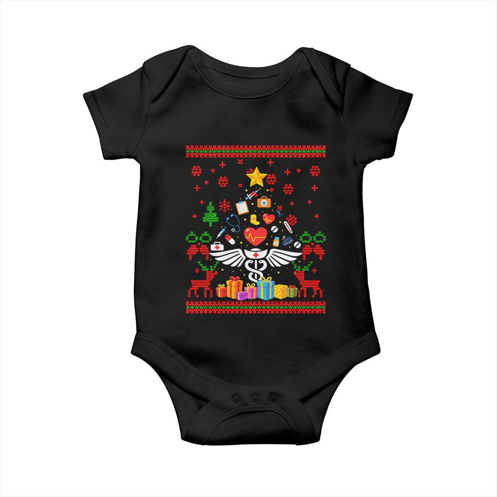 Funny Christmas Healthcare Worker Baby Onesie Nurses And Doctors Pine Tree - Wonder Print Shop