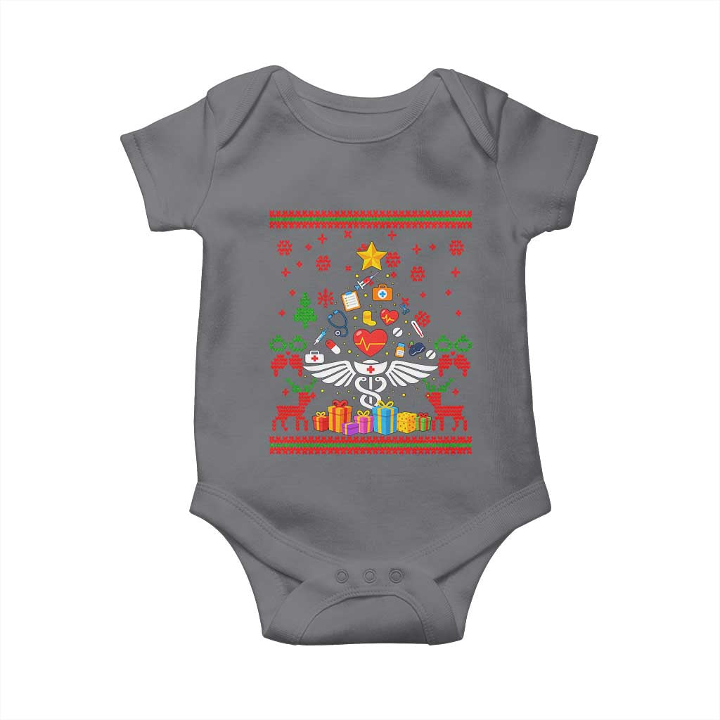 Funny Christmas Healthcare Worker Baby Onesie Nurses And Doctors Pine Tree - Wonder Print Shop