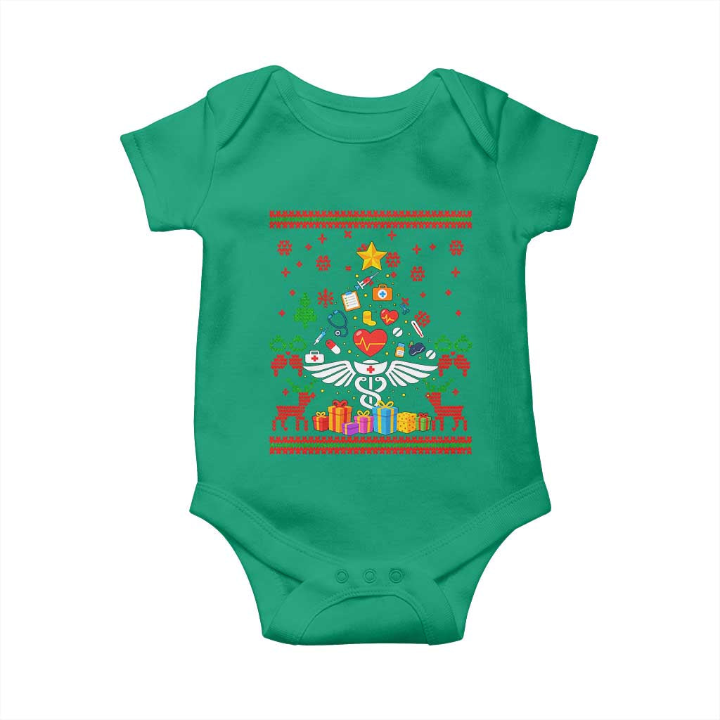 Funny Christmas Healthcare Worker Baby Onesie Nurses And Doctors Pine Tree - Wonder Print Shop
