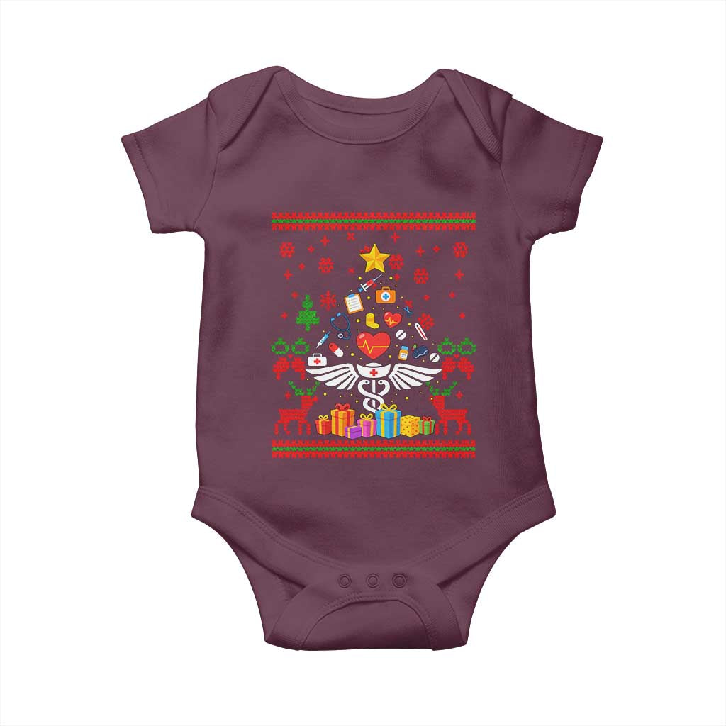 Funny Christmas Healthcare Worker Baby Onesie Nurses And Doctors Pine Tree - Wonder Print Shop