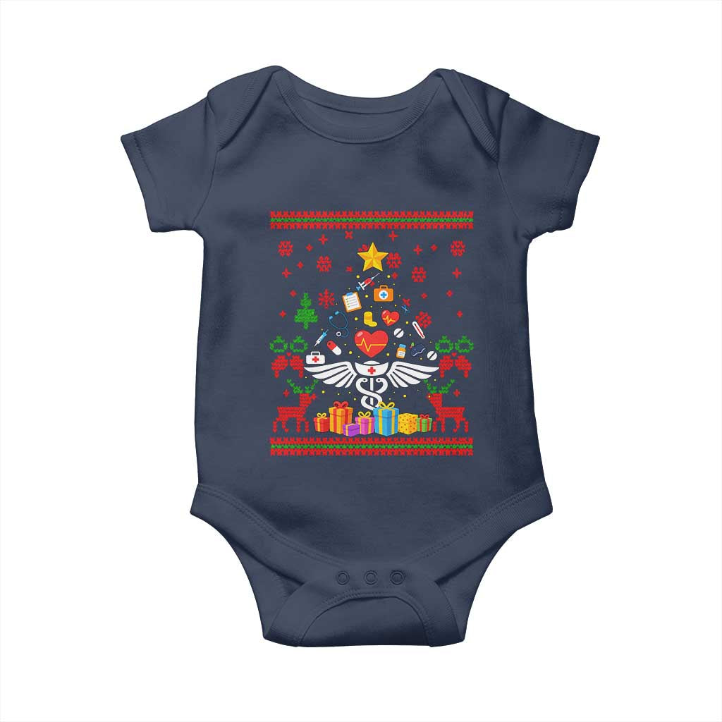 Funny Christmas Healthcare Worker Baby Onesie Nurses And Doctors Pine Tree - Wonder Print Shop