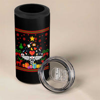 Funny Christmas Healthcare Worker 4 in 1 Can Cooler Tumbler Nurses And Doctors Pine Tree